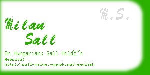 milan sall business card